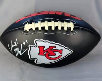 Kansas City Chiefs Jerick Mckinnon #1 Autographed Football With Beckett Witnessed Authentication