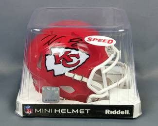 Kansas City Chiefs Riddell Speed Noa Gray Autographed Mini Helmet With Beckett Witness Sticker