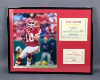 Trent Green Kansas City Chiefs #10 Framed Statistics And Photo, 11.25" x 14.25"