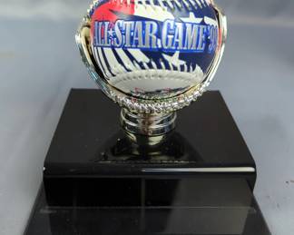 Boston 1999 All Star Game Commemorative Limited Edition Fotoball Baseball, With Mirror Backed Display Box And Glove Ball Stand, 10" x 5" x 5.5"