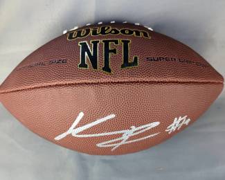 Kadarius Toney #19 Autograph Football With Beckett Witnessed Authentication Sticker