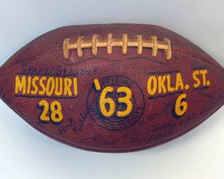 Missouri Vs. Oklahoma State 1963 Autographed Commemorative Football