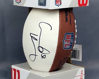 Creed Humphrey Autographed Wilson NFL Silver Series Mini Football With Beckett Witnessed Authentication Sticker