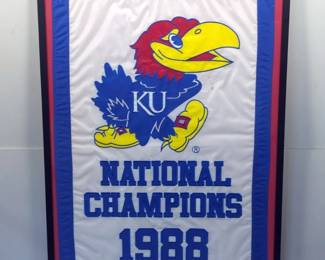 University of Kansas (KU) 1988 National Champions Framed Banner