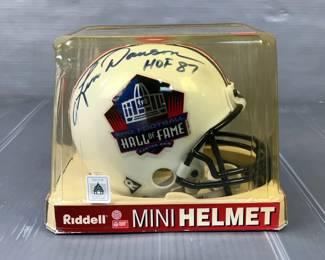 Len Dawson (HOF) Autographed Mini Replica Hall Of Fame Helmet, Inscribed ‘HOF 87’