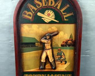 Baseball Tournament Wooden Wall Art, Approx 24” x 16”