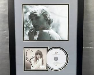 Taylor Swift Autographed The Tortured Poets Department, The Manuscript Edition Insert, With Disc, Framed And Matted, With JSA Sticker