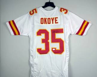 Christian Okoye #35 Autographed Football Jersey With Beckett Authentication Sticker