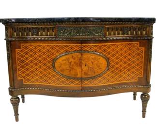 Inlaid and Marbletop Cabinet