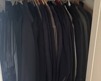 LOTS OF MENS SUITS AND CLOTHES