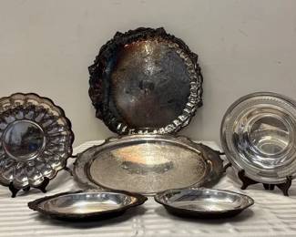 6 Silver Plated Serving Trays