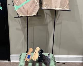 Wood Guitar Blanks, 4 Necks 2 Music Stands
