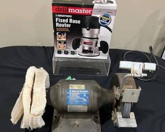 Drill Master Fixed Base Router 6 Bench Grinder