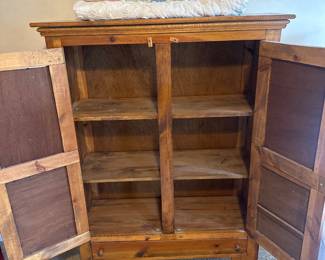 open interior of the pie safe 
