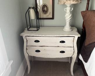 White chest, lamp