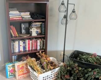 Book case, ventage barbies, books