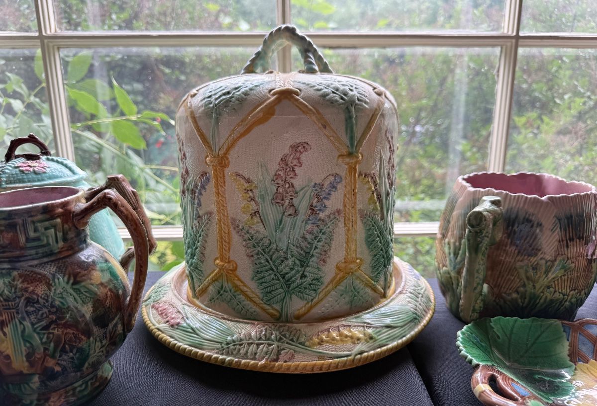 Samuel Lear Majolica Cheese Dome - Vintage - Rare