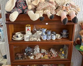 Lawyer's Bookcase Filled with Dolls & China and more...