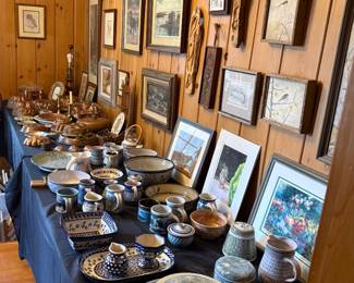 Pottery, One of a Kind Art, and selection of Vintage Copper