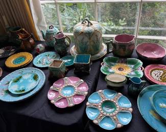 Large collection of Vintage Majolica - Great Colors