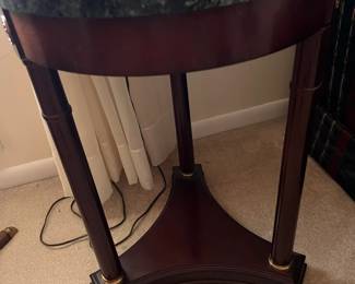 Green marble top end table