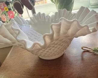 Fenton milk glass bowl