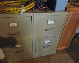 Vintage Metal Filing Cabinet Set