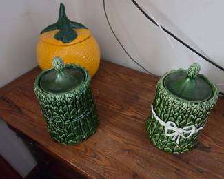 Vintage McCoy Asparagus and Orange Cookie Jars