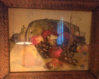 Still Life with Fruit and Wine by Reyman
