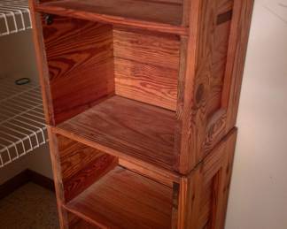 Vintage Pine Wood Stacking Shelf Unit