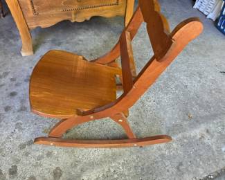 Wooden Child's Folding Rocking Chair