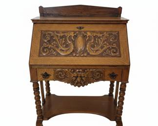 Victorian Oak "North Wind" Secretary Desk