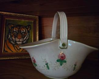 Vintage Ceramic Flower Basket