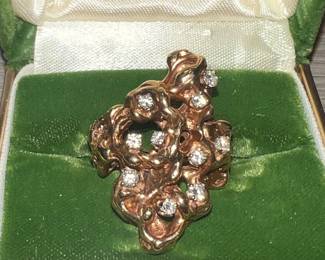 14 KT and Diamond ring