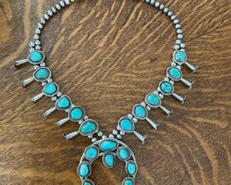 Turquoise Squash Blossom Necklace