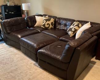6 piece Ashley Brindley leather sectional sofa