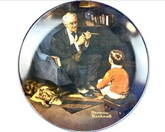 Norman Rockwell Porcelain Plate "The Tycoon" 1982 Knowles Heritage Collection