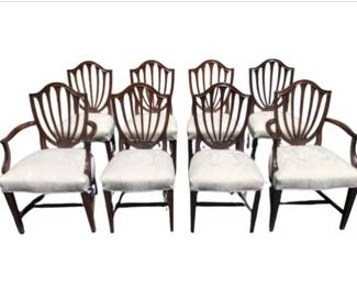 Sheraton Style Shield Back Dining Chairs (8x)
