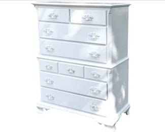 White Painted Wood Dresser With Decorative Hardware