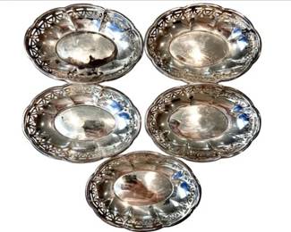 Sterling Silver Reticulated Nut Dishes - Signed & Hallmarked
