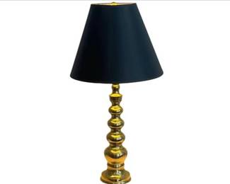 Modern Brass Table Lamp With Black Shade