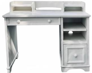 Pottery Barn Kids Desk With Built In Desk Top Organizer, Drawers, & Cubbies - Outlet Convenience Holes In Back