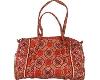 Vera Bradley Paprika Quilted Duffle Bag With Paisley Pattern