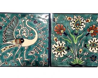 Jerusalem Pottery Tiles With Cork Backing - Signed