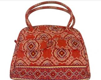 Vera Bradley Quilted Paprika Floral Bag With Dusk Handles