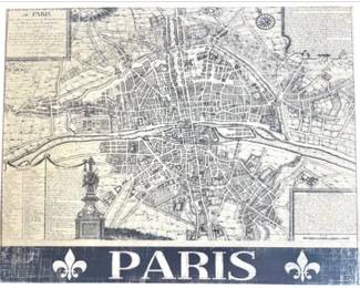 Paris Map - Print On Wood