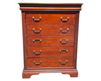 Raymond & Flanagan Five Drawer Chest Dresser With Antique Hardware