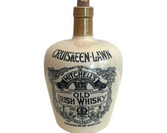 Antique Mitchell's Cruiskeen Lawn Old Irish Whisky Stoneware Jug