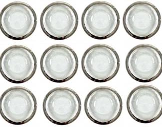 Annie Glass - Set Of 12 Hand-Craft Glass Bowls With Silver Rims