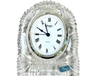 Crystal Clock, J. G. Durand, Vincennes, Table Clock, Cut Glass, In Original Box